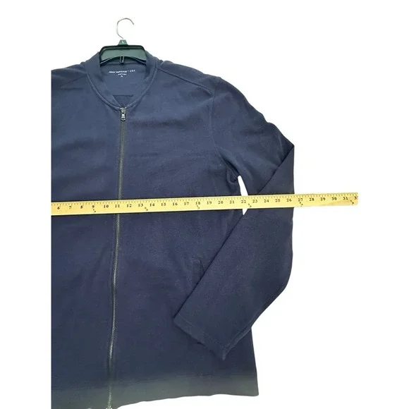 John Varvatos 100% Cotton Zip Up Blue Cardigan Jacket Full Zip‎ Size XL #GH1-5